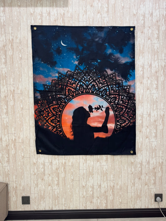 Rose Mandala Tapestry